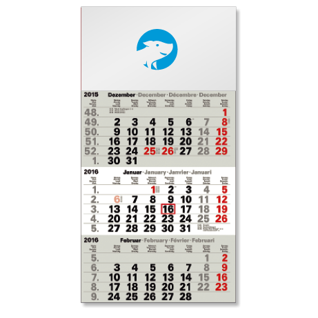 3-Monatskalender für das Folgejahr